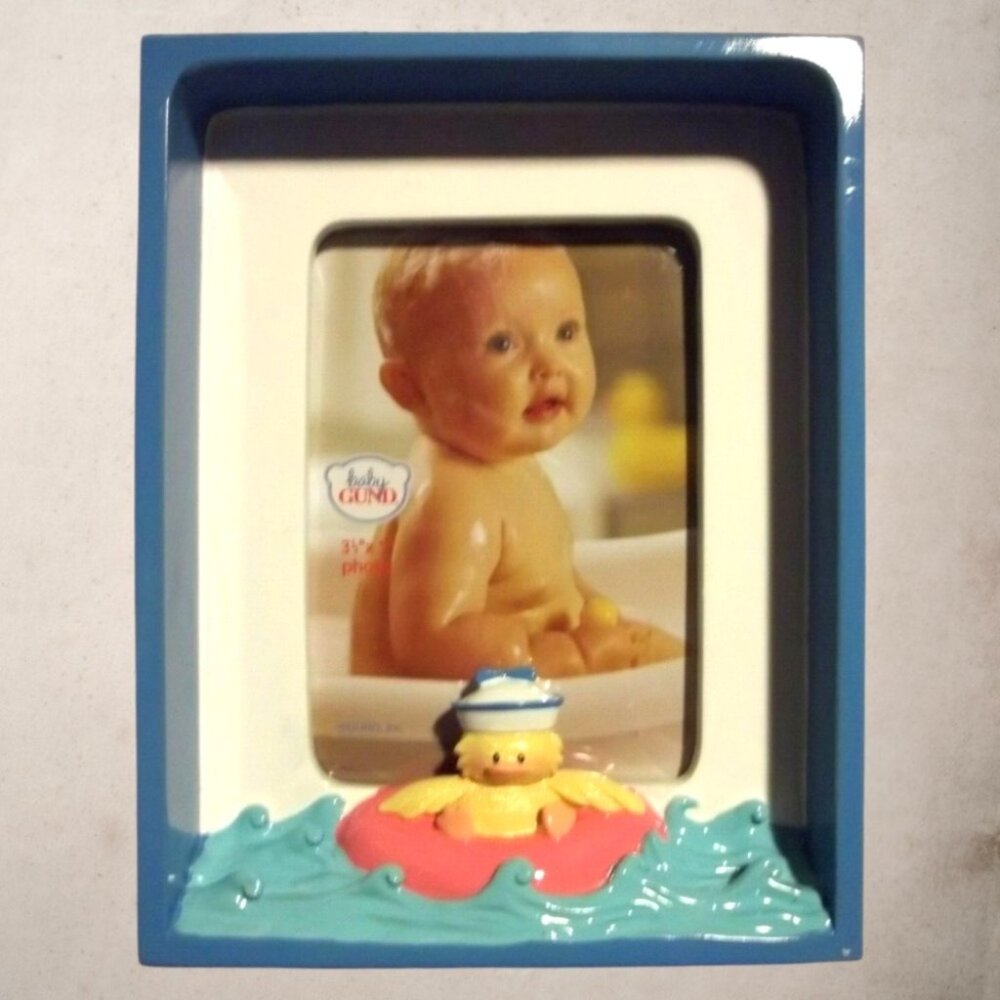Little Quack-ups Shadowbox Frame Baby Gund Bath Time 3 1/2" X 5" NIB T5